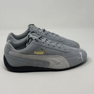 Puma Speedcat OG Shoes Mens 9 Cool Gray White Suede Hipster Preppy Sneakers